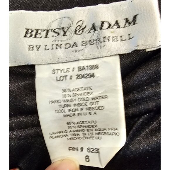 Betsy & Adam by Linda Bernell Size 6 - Black Stretch Sparkle Formal Prom Dress - Picture 9 of 9